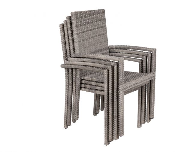 Rio Rattan Garden Stacking Chair in Grey | Rattan Direct
