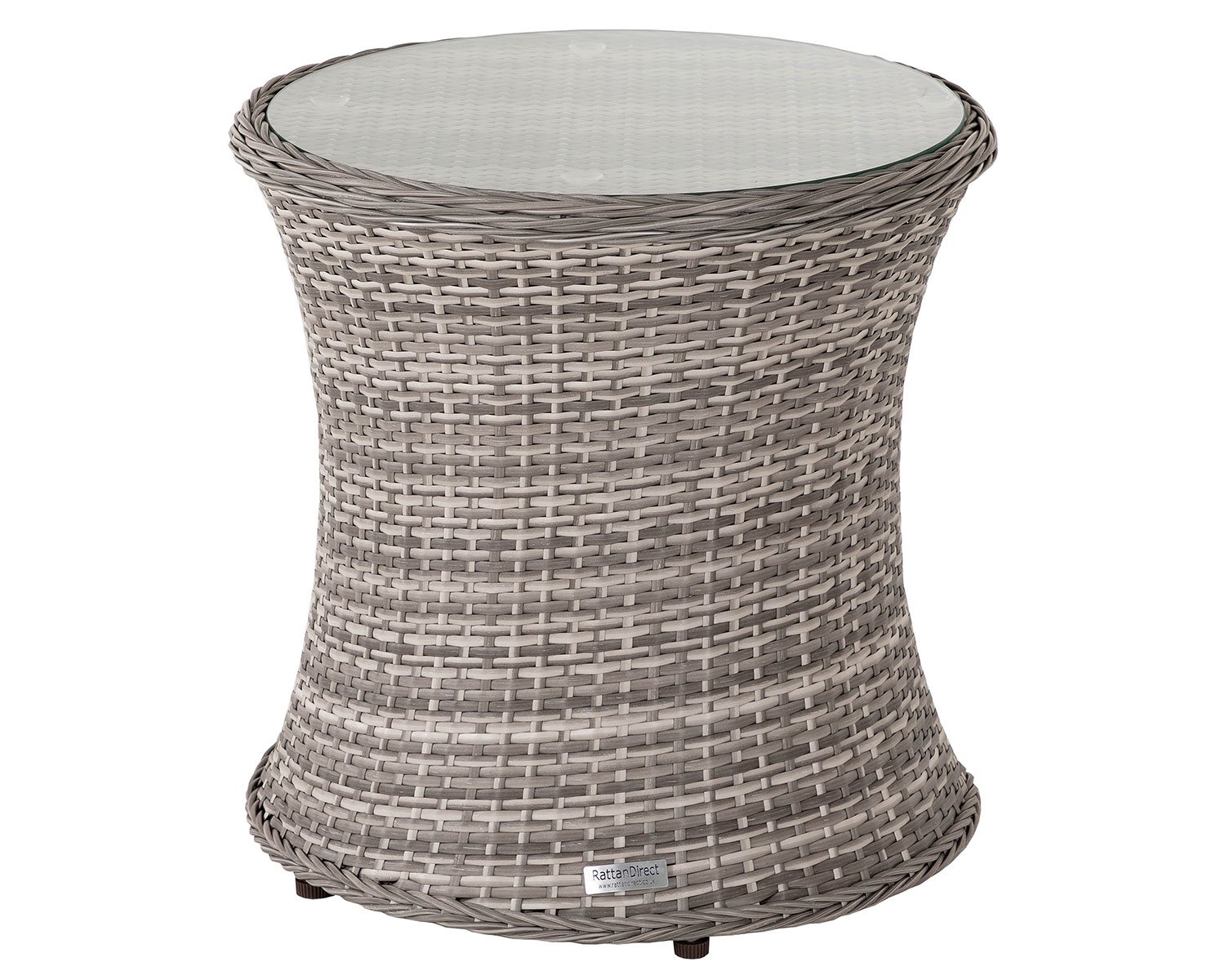 Rattan Garden Tall Round Side Table In Grey Rattan Direct