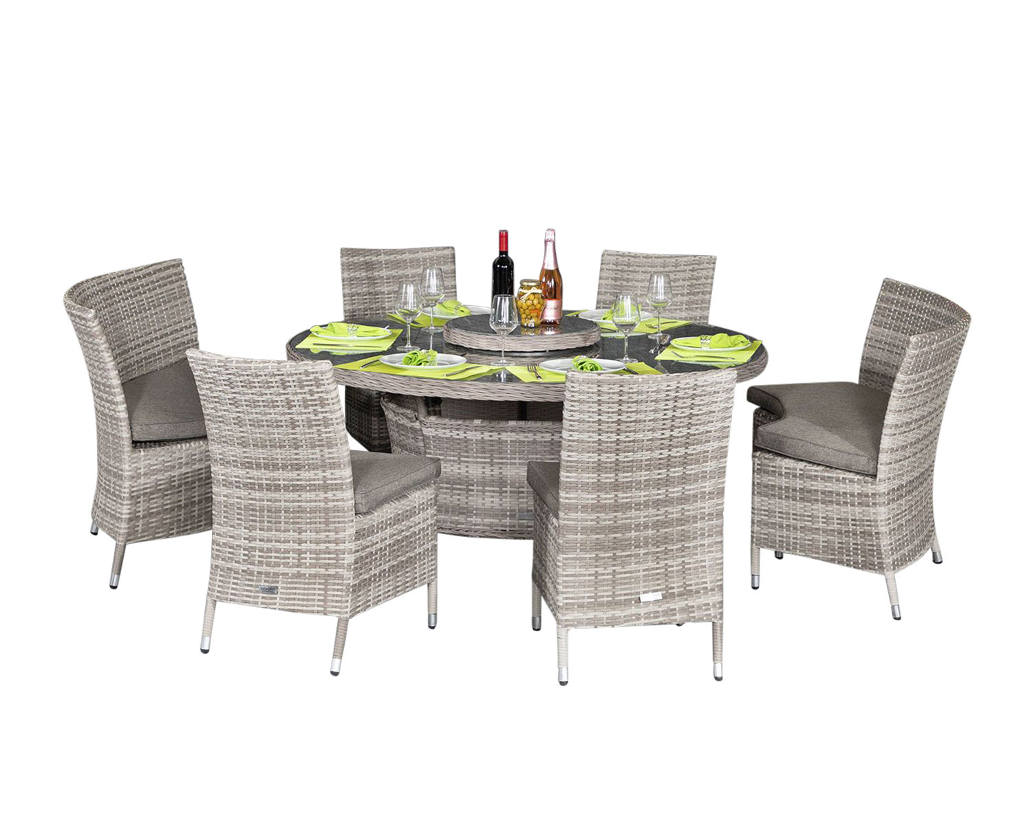 Rattan Garden Dining Set In Grey Oxford Rattan Direct