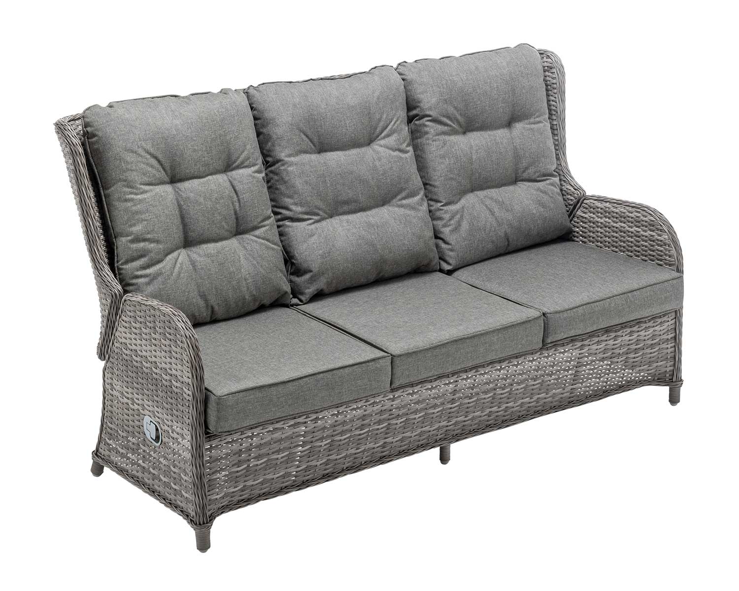 Reclining Rattan Garden 3 Seat Sofa In Grey Fiji Rattan Direct