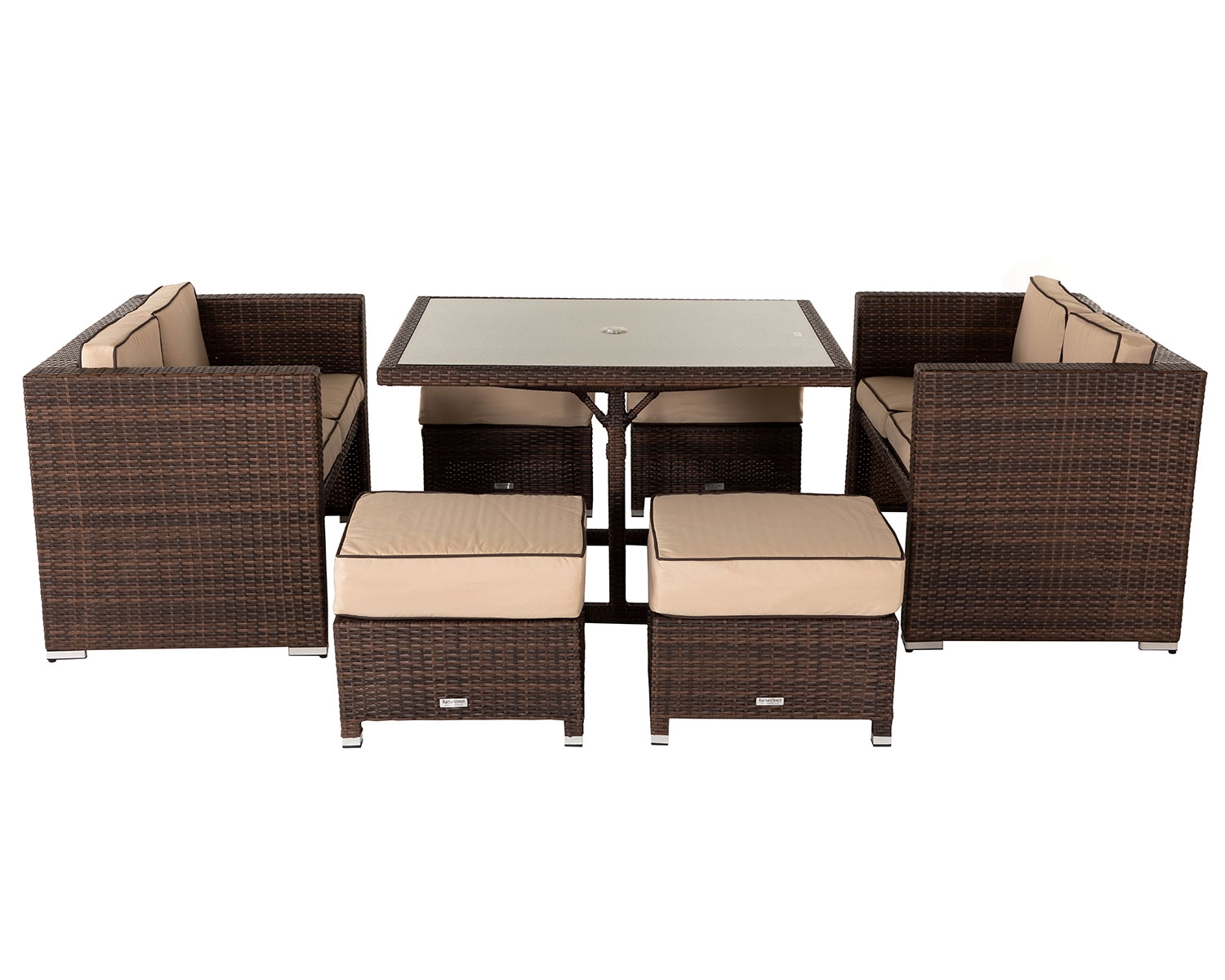 Rattan Garden Sofa Cube Dining Set In Brown Barcelona Rattan Direct