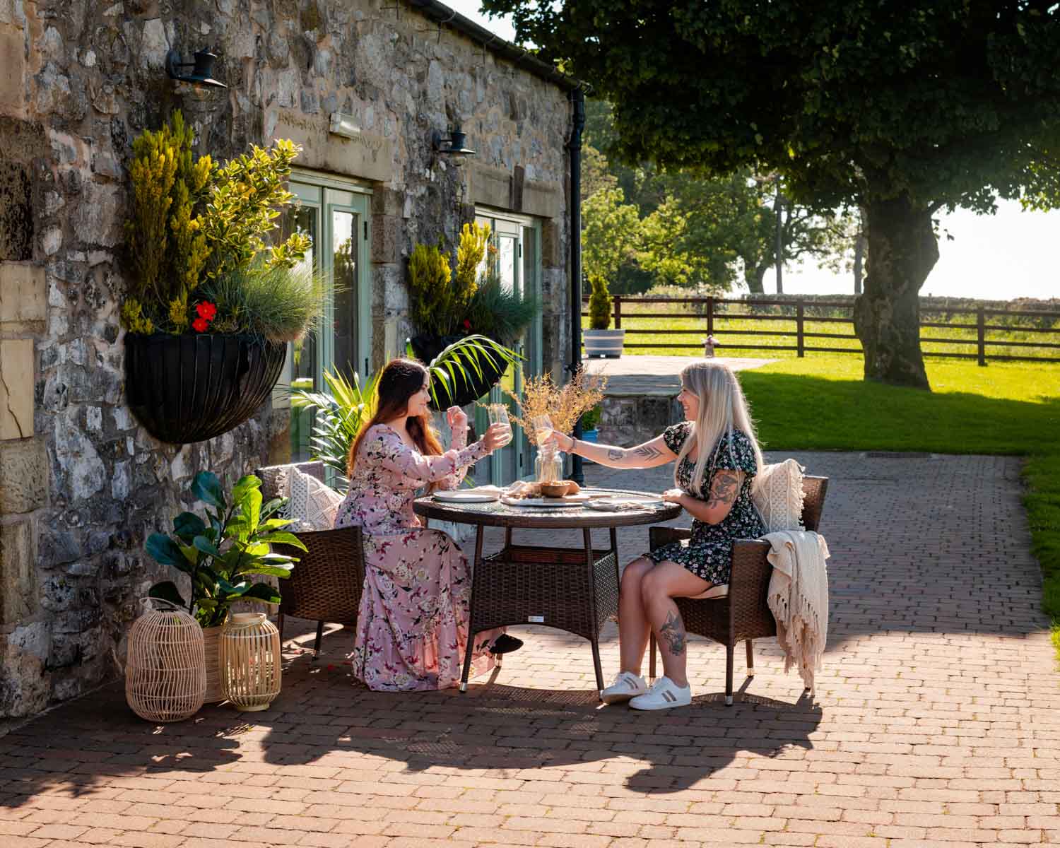 2 Seater Rattan Garden Dining Set With Small Round Dining Table In Brown Cambridge Rattan Direct