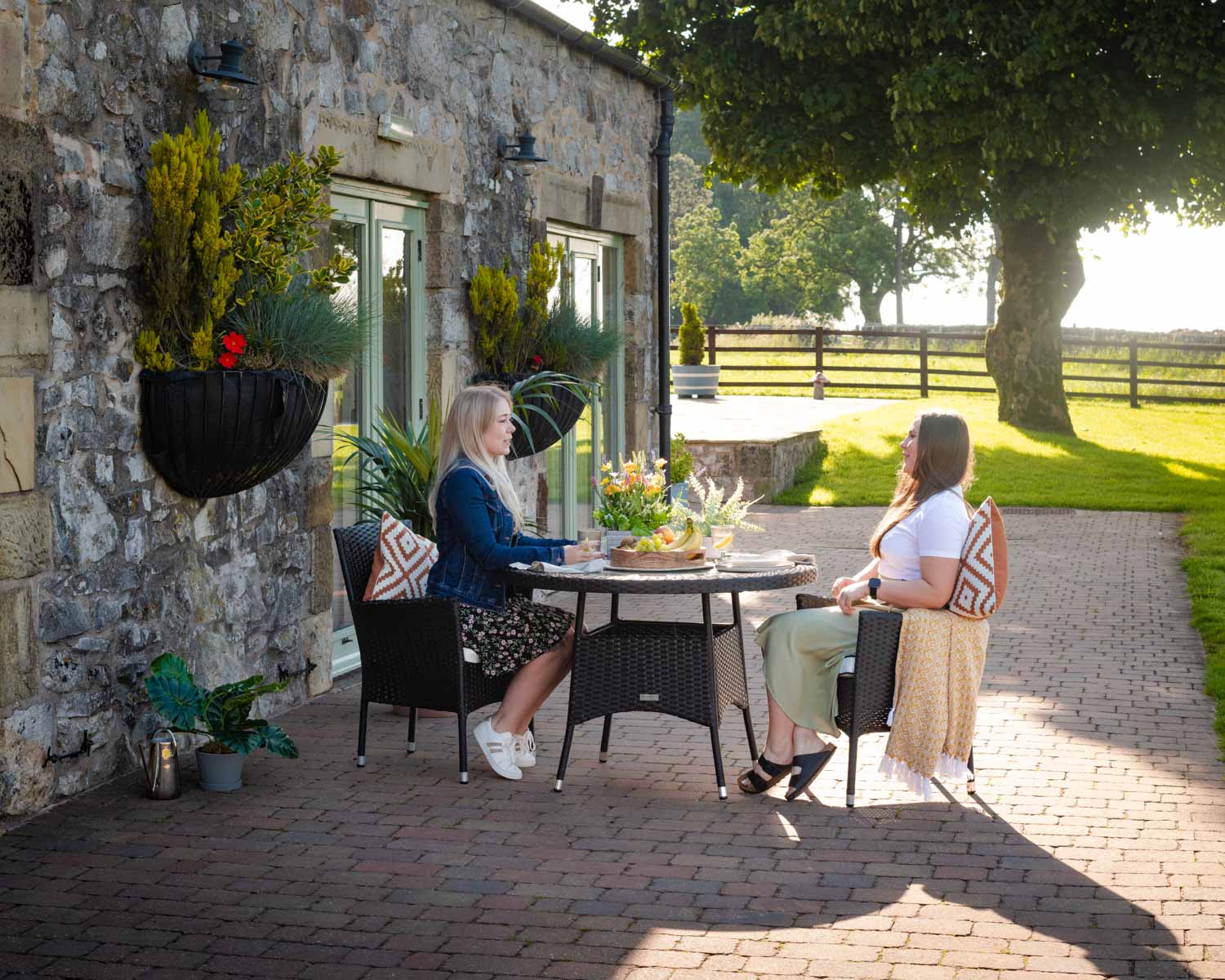 2 Seater Rattan Garden Dining Set With Small Round Table In Black Amp White Cambridge Rattan Direct