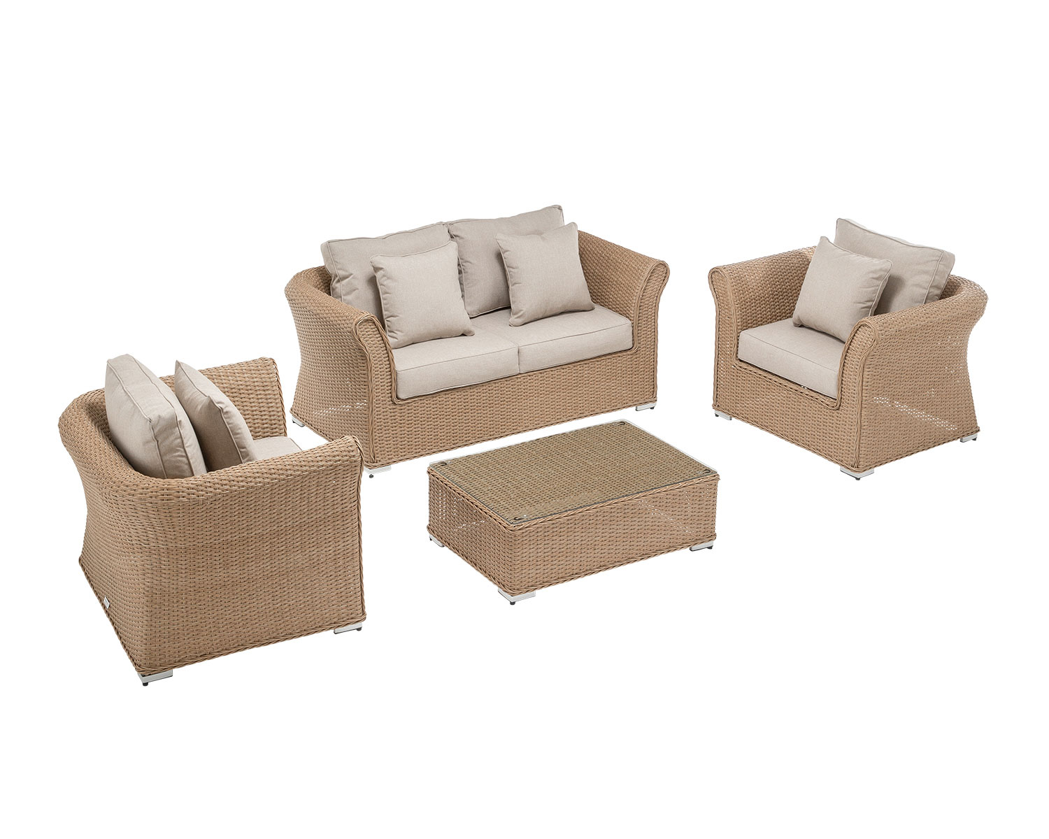 2 Seater Rattan Garden Sofa Amp Armchair Set In Willow Lisbon Rattan Direct