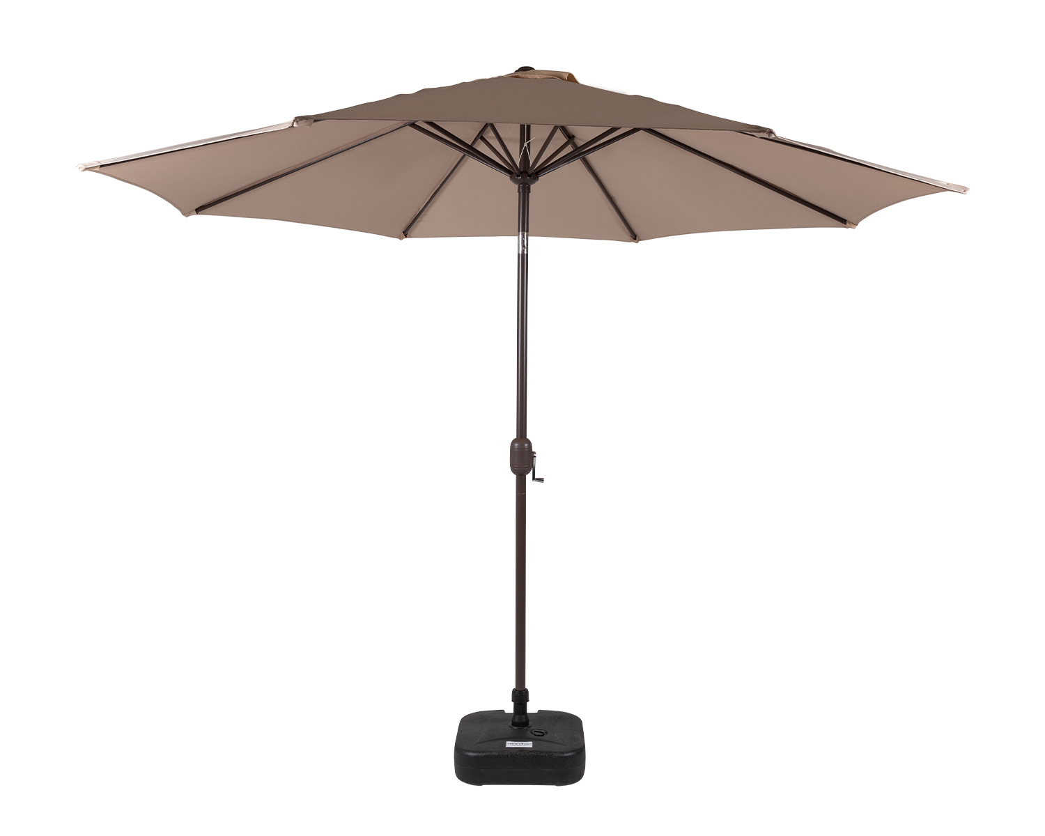 Market Parasol And Plastic Base In Brown Rattan Direct