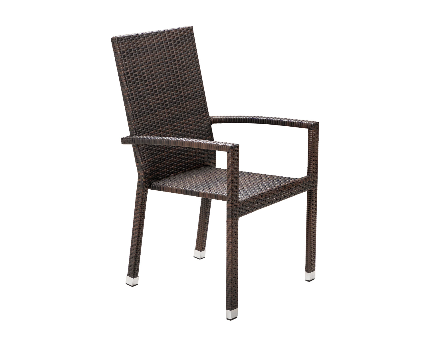 Rio Armed Stacking Rattan Garden Chair In Brown