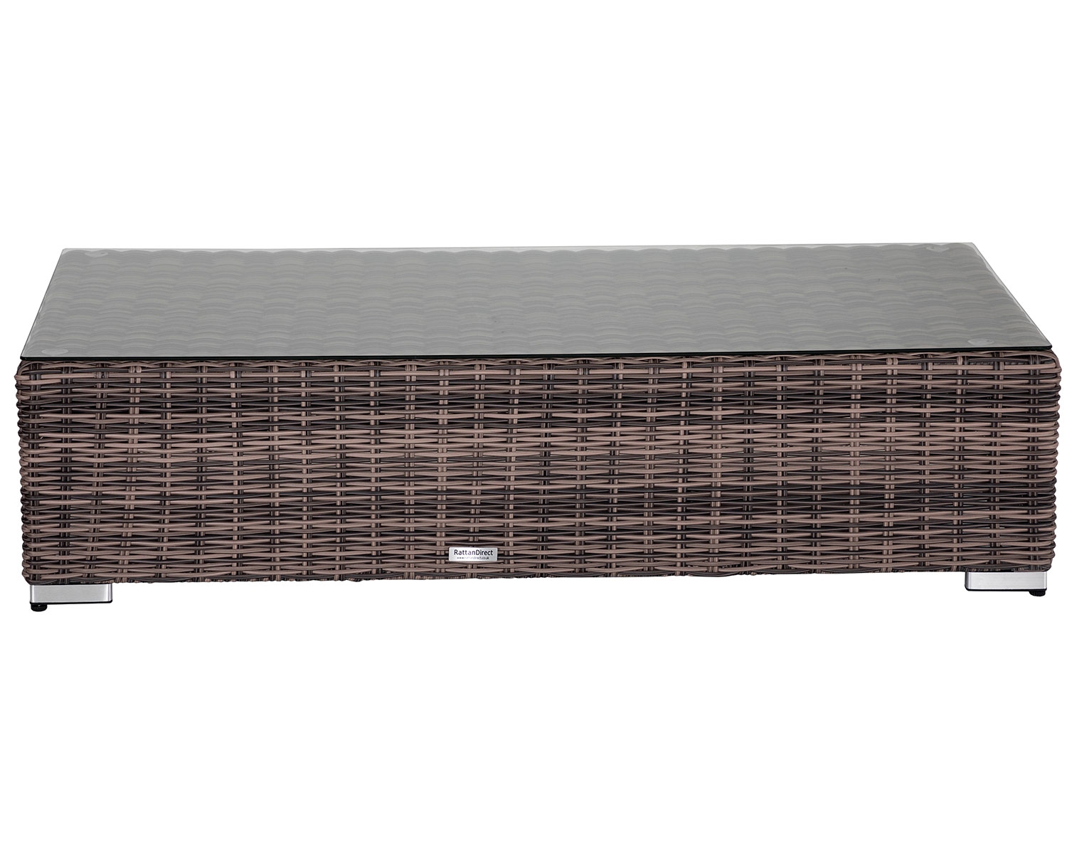 Rattan Garden Ottoman Coffee Table In Brown Amp Champagne Premium Weave Rattan Monaco Rattan Direct