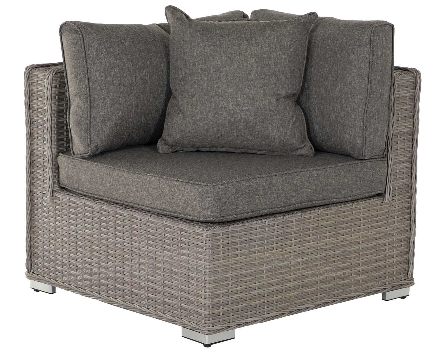 Rattan Garden Corner Section Seat In Grey Florida Rattan Direct
