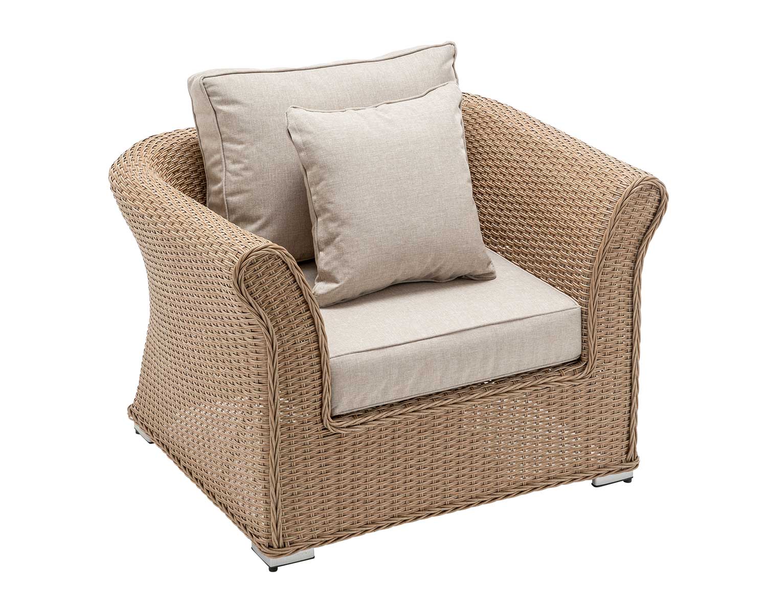 Lisbon Rattan Garden Armchair In Willow