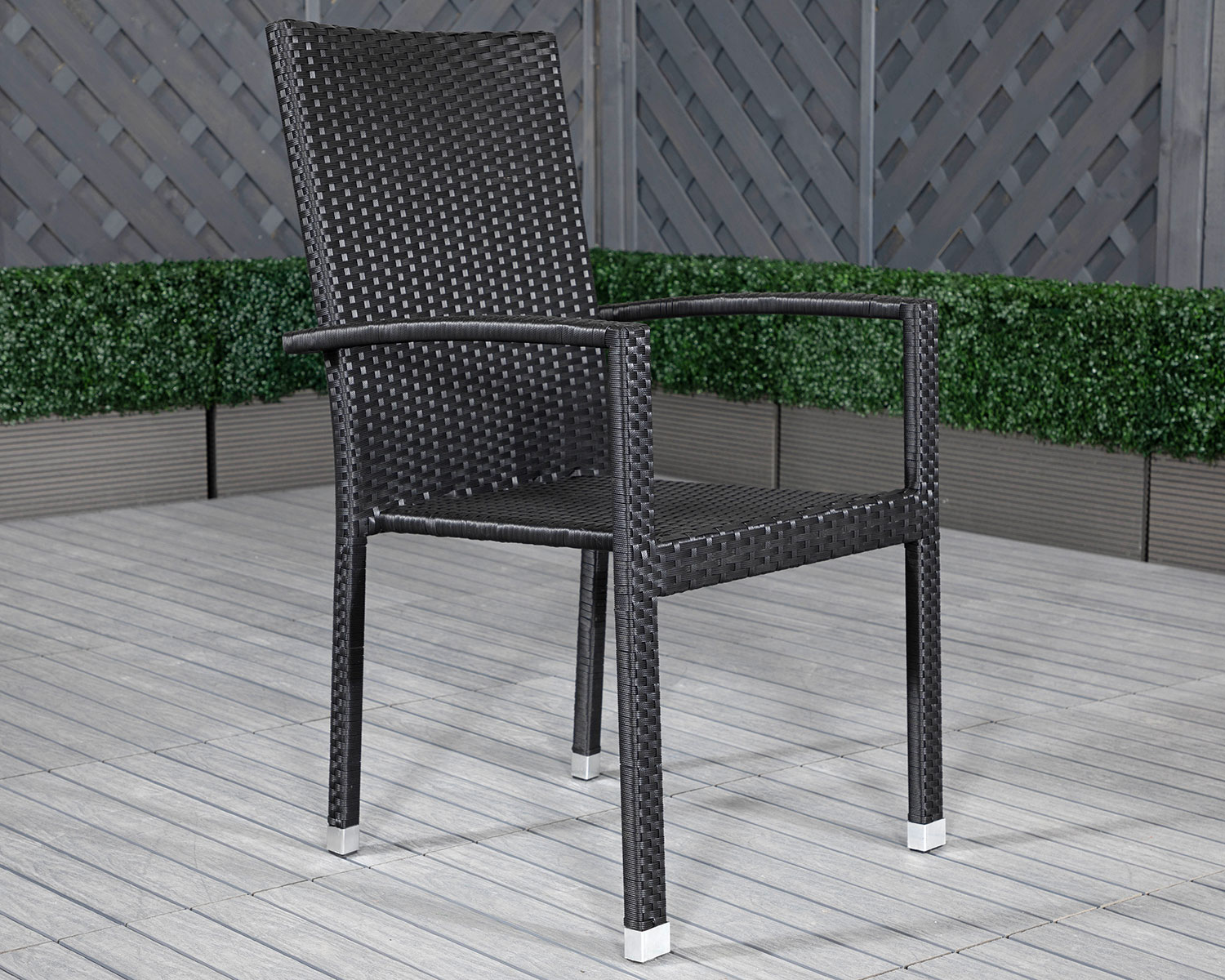 Rio 8 Armed Stacking Rattan Garden Chairs and Large Round ...