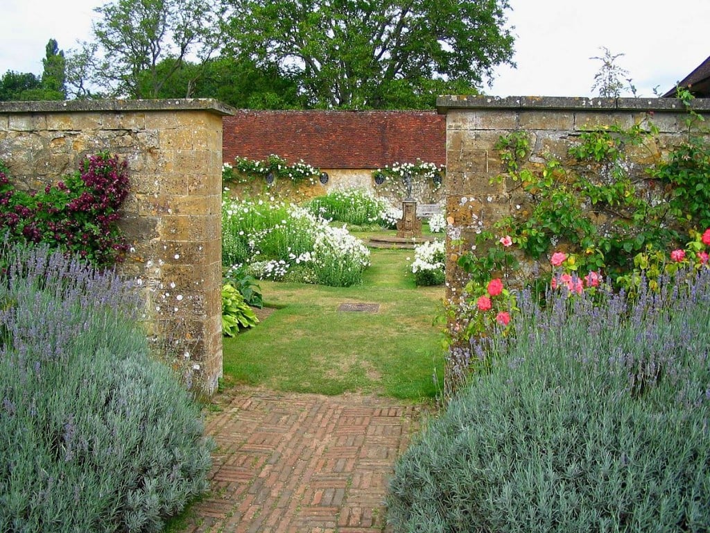 Barrington Court Manor's enclosed gardens in Somerset, designed by Gertrude Jekyll. Peace
