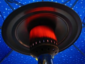 Patio heater in Cologne, Germany. Alfresco