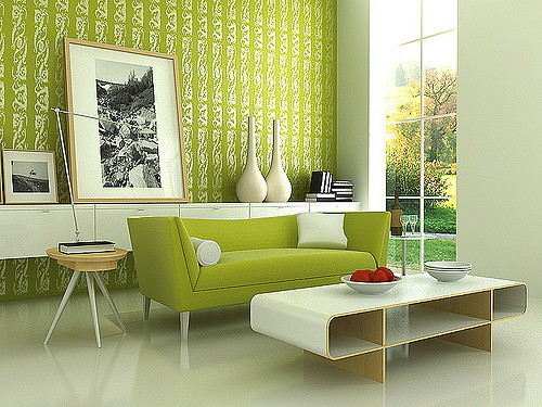 Green. Interior designer