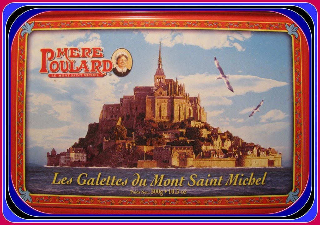 Mont Saint Michel biscuit tin. Christmas presents