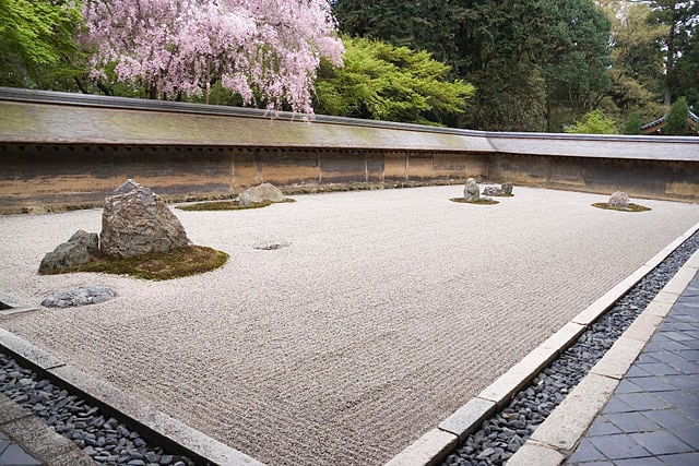 Ryōan-ji, Kyoto, Japan. zen garden