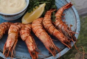 Perfect grilled prawns
