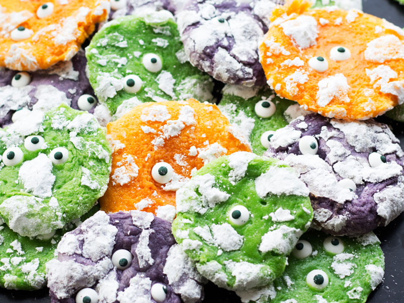 Chewy Halloween monster cookies