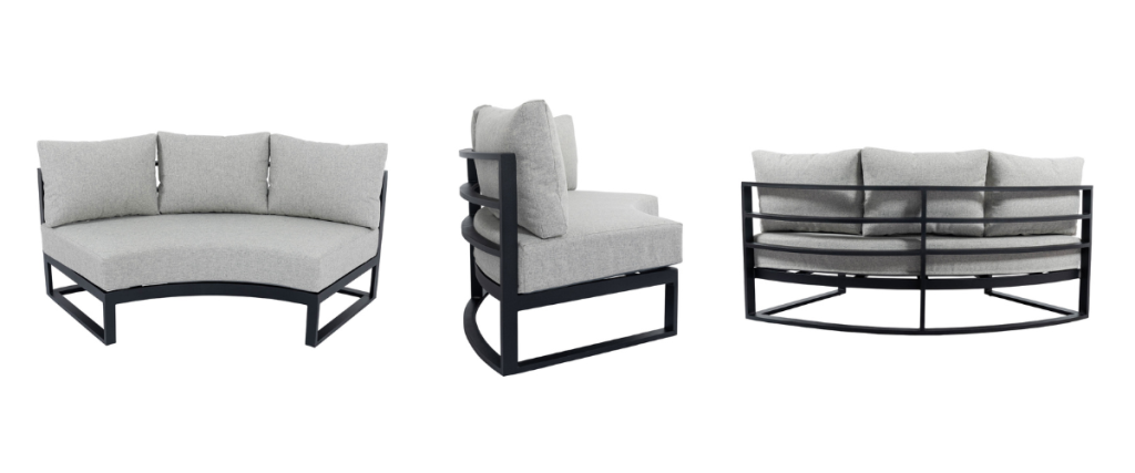 A picture of an aluminium and fabric 3 seater sofa: garden furniture trends